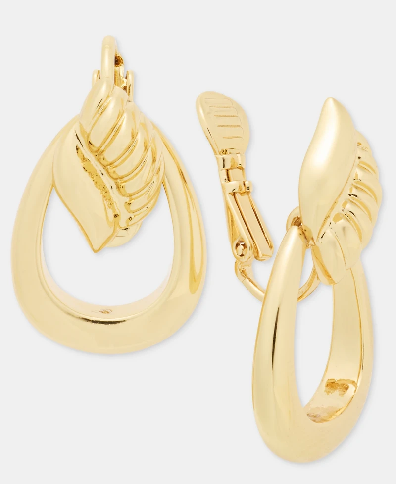 Anne Klein Open Oval Clip-On Drop Earrings