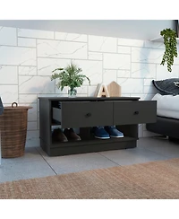 Flynama Storage Bench with 2 Open Shelves and 2 Drawers