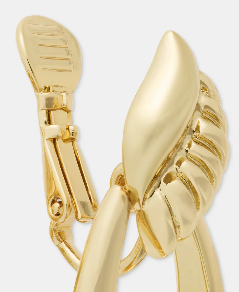 Anne Klein Open Oval Clip-On Drop Earrings