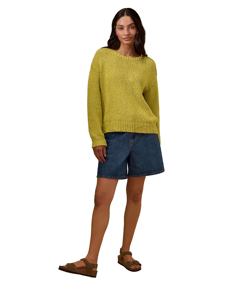 Celtic & Co. Women's Slub Knit Button Detail Sweater