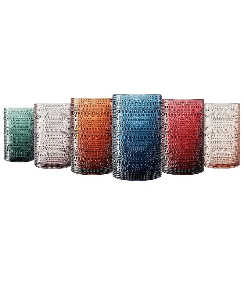 The Wine Savant Muted Hobnail Highball Drinking Glasses, Set of 6