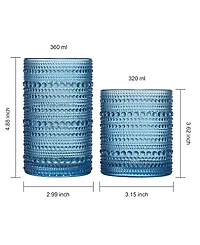 The Wine Savant Hobnail Beaded Highball Tumbler Glasses, Set of 12