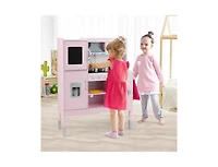 Pretend Play Kitchen for Kids with 16 Pieces Accessories-Pink