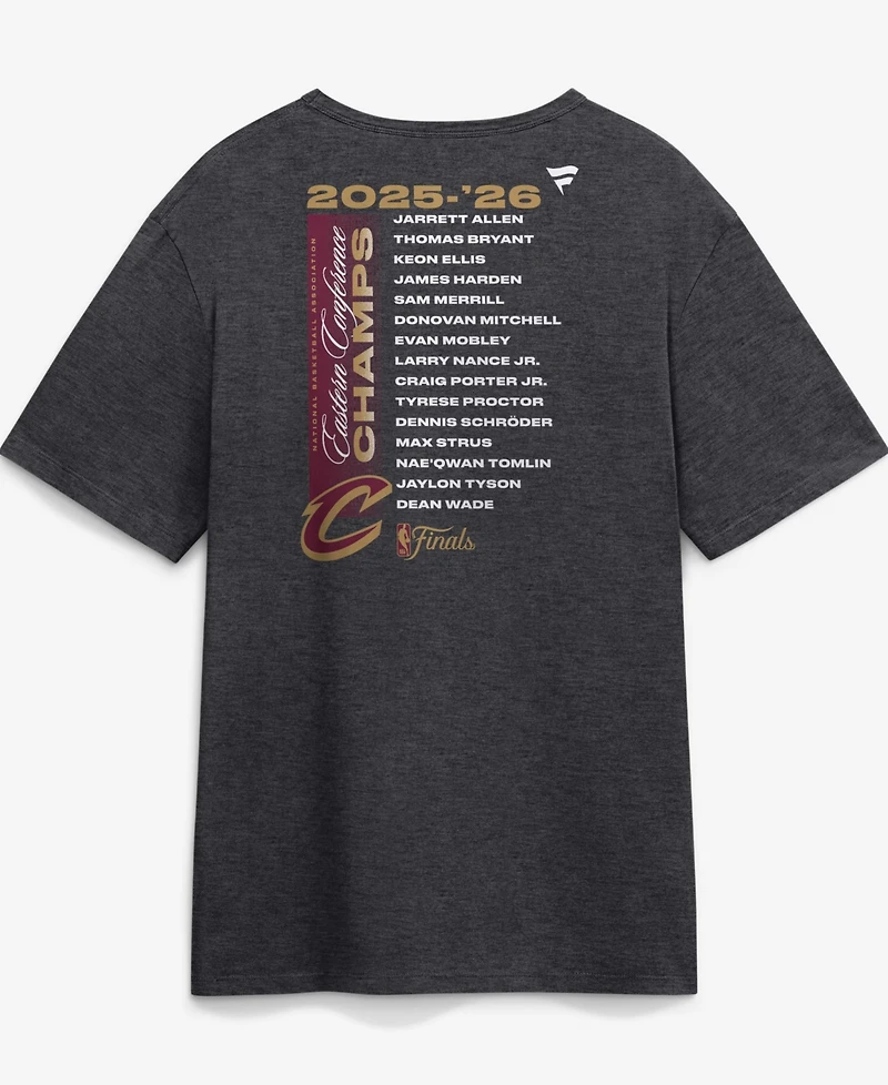 Fanatics Men's Charcoal Cleveland Cavaliers 2026 Eastern Conference Champions Roster T-Shirt