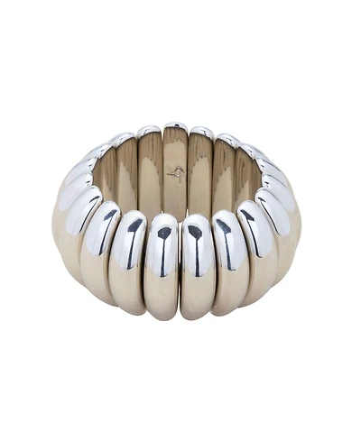 St. Moran Silver Fluted Stretch Baroque Bracelet