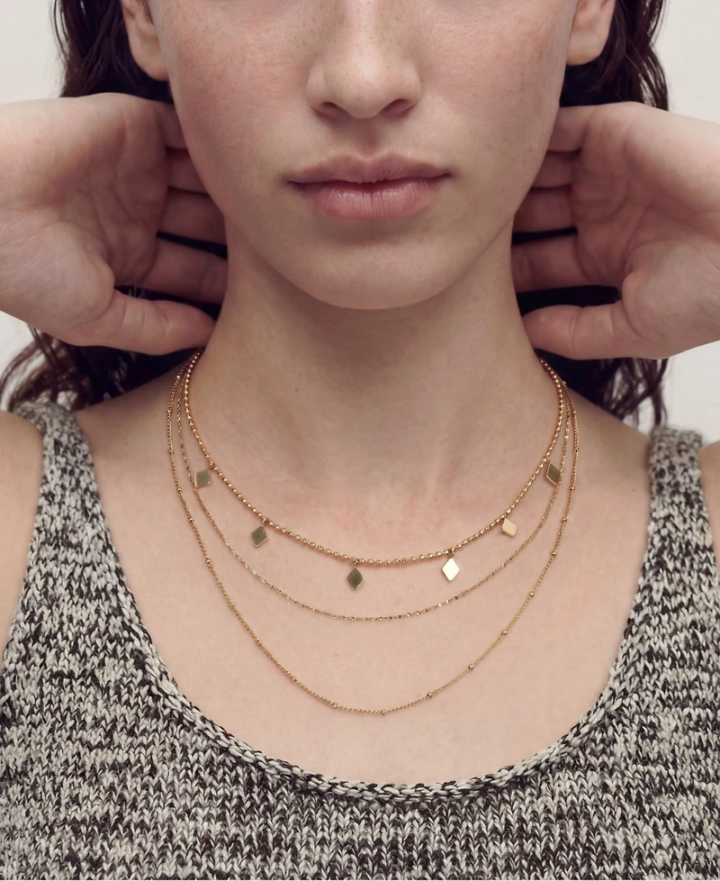 St. Moran Tarnish-Resistant Gold Set of 3 Dainty Layering Chains Livi Necklace Set