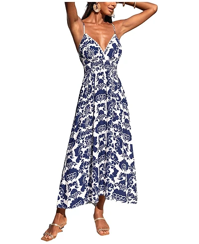 Cupshe Women's Silver Lining Ornate Maxi Beach Dress