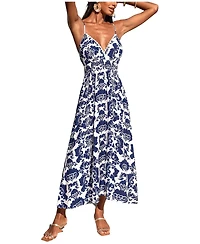 Cupshe Women's Silver Lining Ornate Maxi Beach Dress