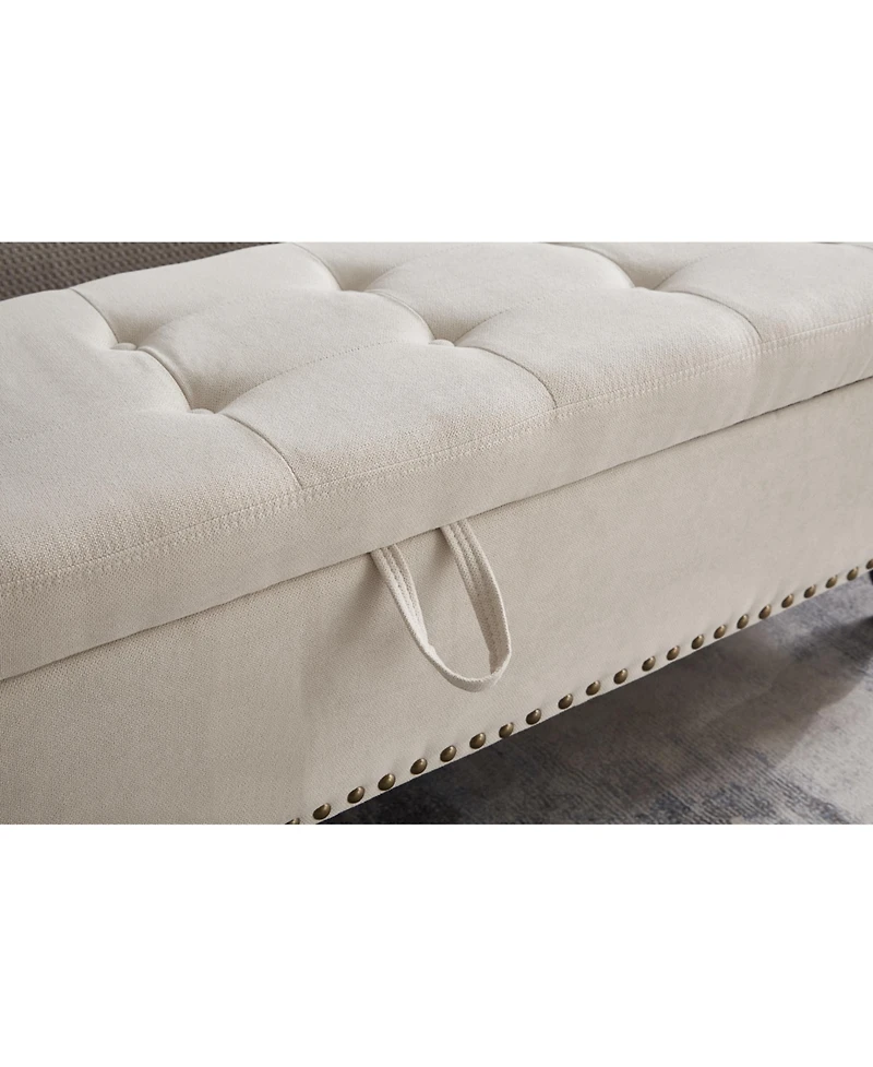 Flynama 59" Fabric Button Tufted Storage Bench