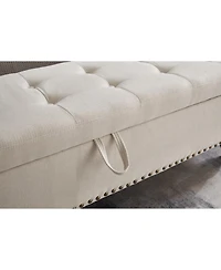 Flynama 59" Fabric Button Tufted Storage Bench