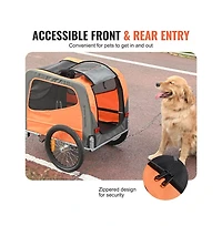Ruie Foldable Dog Bike Trailer Pet Cart Bicycle Carrier Supports up to 66 lbs