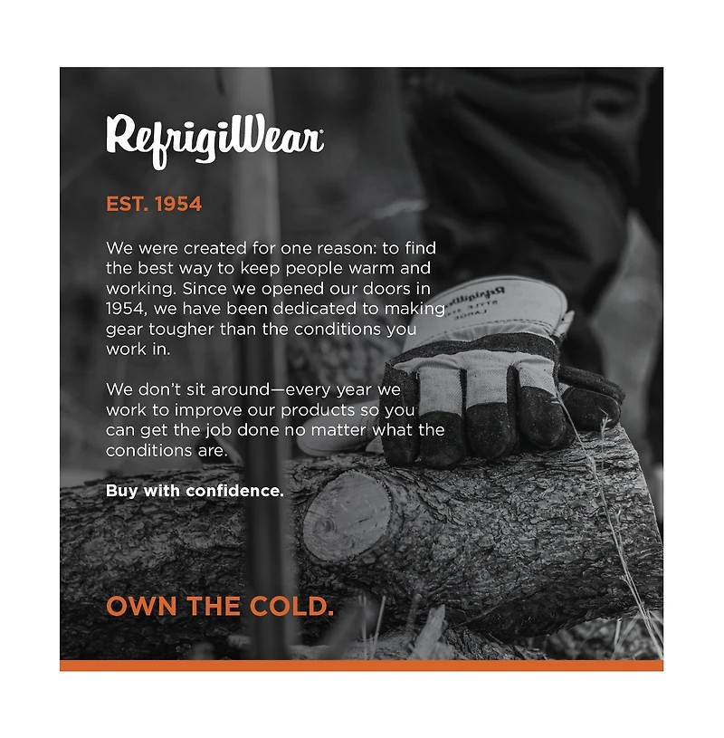 RefrigiWear Men's Men s Canvas Insulated Leather Work Gloves