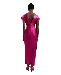 Karen Millen Women's Deep V-Neck Angel Sleeve Maxi Dress