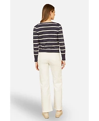 Yumi Women's Long Sleeve Round Neck Cardigan