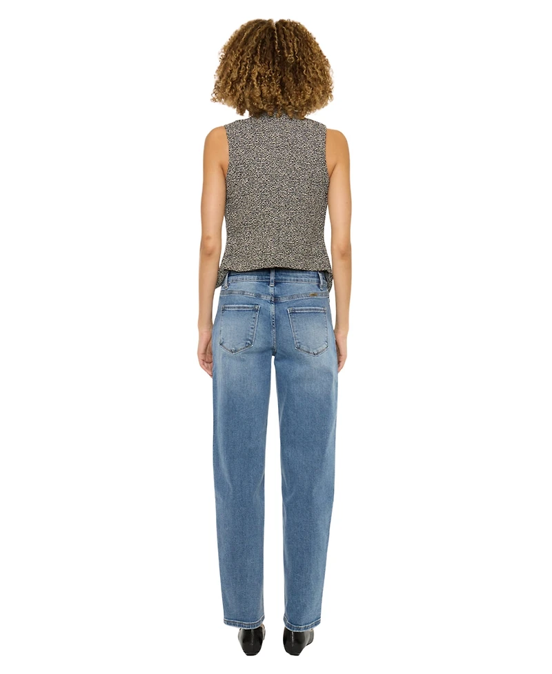 KanCan Women's Grace High Rise Slim Barrel Jeans