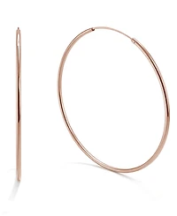 And Now This Large Silver Plated Endless Wire Medium Hoop Earrings