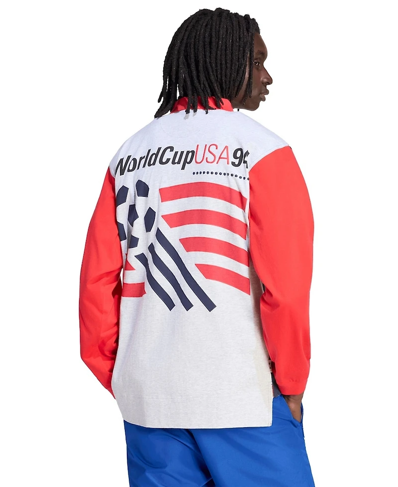 Adidas Men's Navy/Red Usmnt 1994 World Cup Long Sleeve Polo Shirt