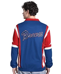 Starter Men's Royal/Red Atlanta Braves Contender Tricot Full-Zip Track Jacket