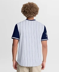 Fanatics Men's White/Navy New York Yankees Pinstripe Walk Off T-Shirt