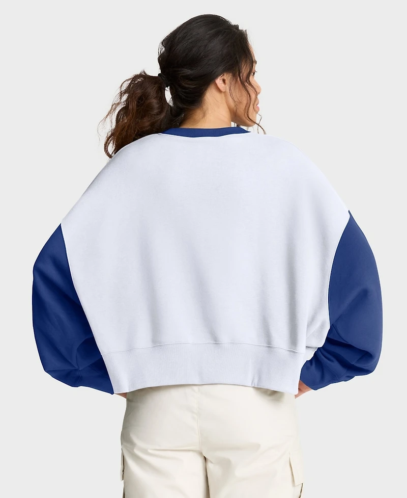 Nike Women's White/Royal Chicago Cubs Oversized High Hip Fleece Sweatshirt
