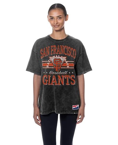 New Era Women's Black San Francisco Giants Oversized Boyfriend T-Shirt