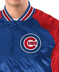 Starter Men's Royal/Red Chicago Cubs Raglan Blitz Varsity Jacket