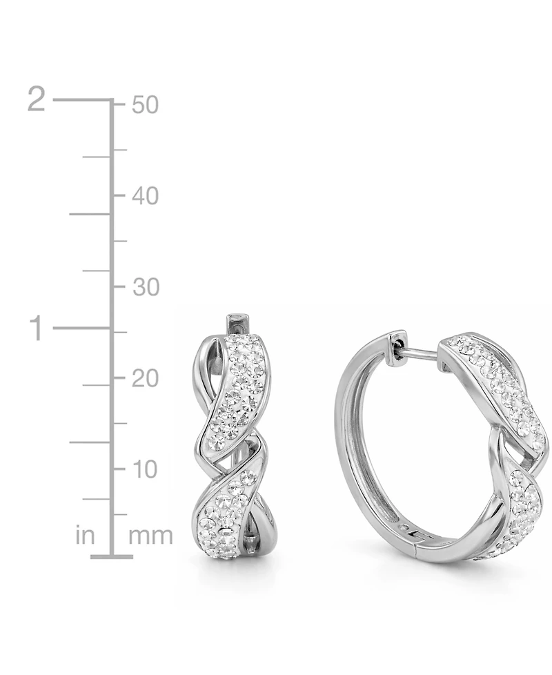 And Now This Crystal Twisted Hinged Hoop Earrings