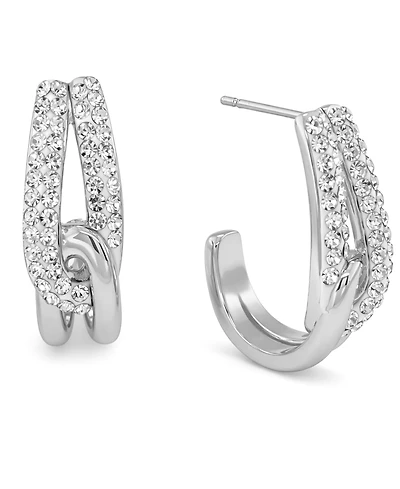And Now This Crystal Interlock J Hoop Earrings