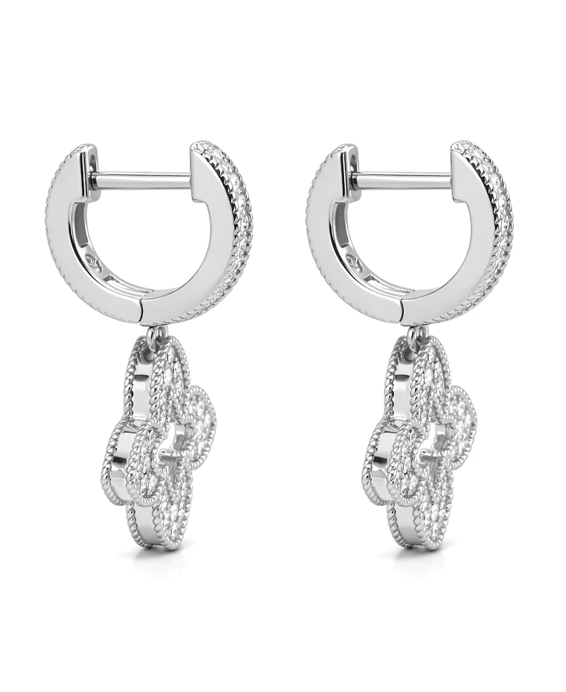 And Now This Crystal Flower Hinged Hoop Earrings