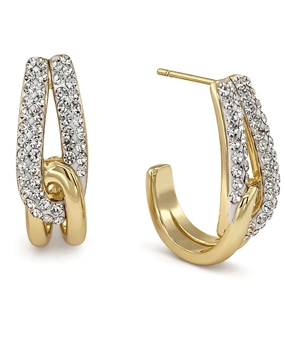 And Now This Crystal Interlock J Hoop Earrings