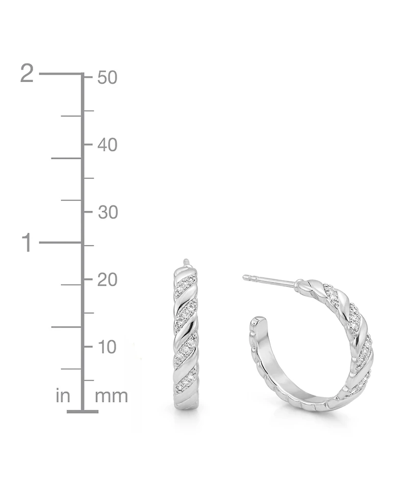 And Now This Cubic Zirconia C Hoop Earrings