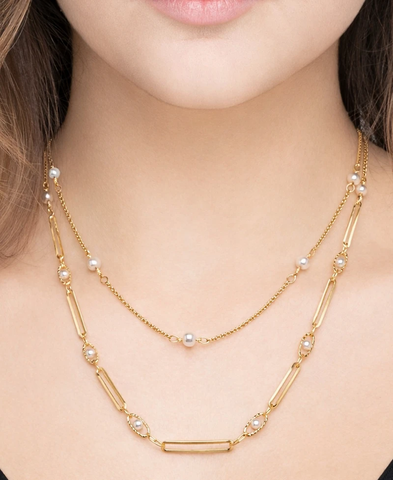 And Now This Simulated Cultivated Pearl Double Strand Necklace