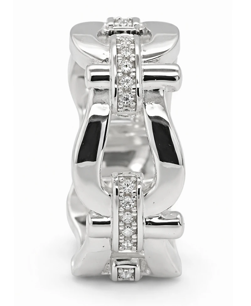And Now This Horse Bit Link Cubic Zirconia Ring