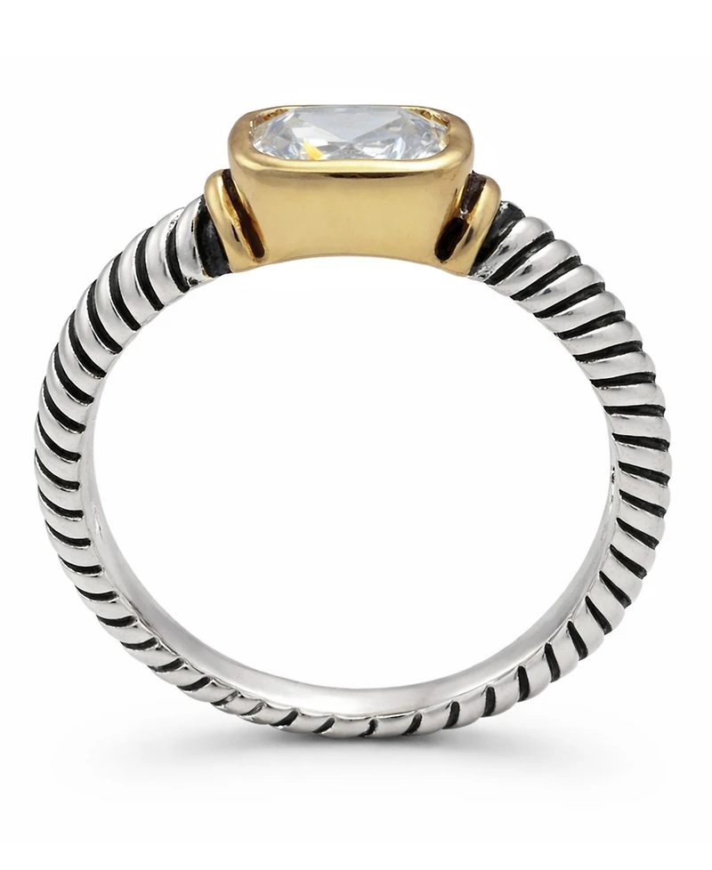 And Now This Cubic Zirconia Two Tone Ring
