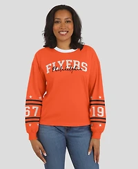 Wear by Erin Andrews Women's Orange Philadelphia Flyers Long-Sleeve Sport T-Shirt