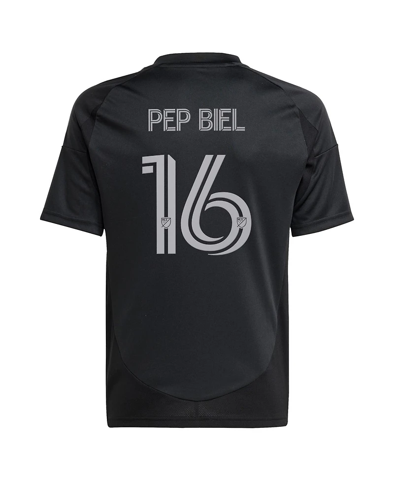 Adidas Big Boys and Girls Pep Biel Black Charlotte Fc 2025 Fortress Kit Replica Jersey
