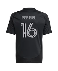 Adidas Big Boys and Girls Pep Biel Black Charlotte Fc 2025 Fortress Kit Replica Jersey