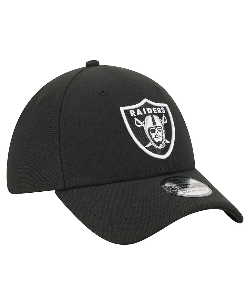 New Era Men's Black Las Vegas Raiders Core Team 39THIRTY Flex Hat