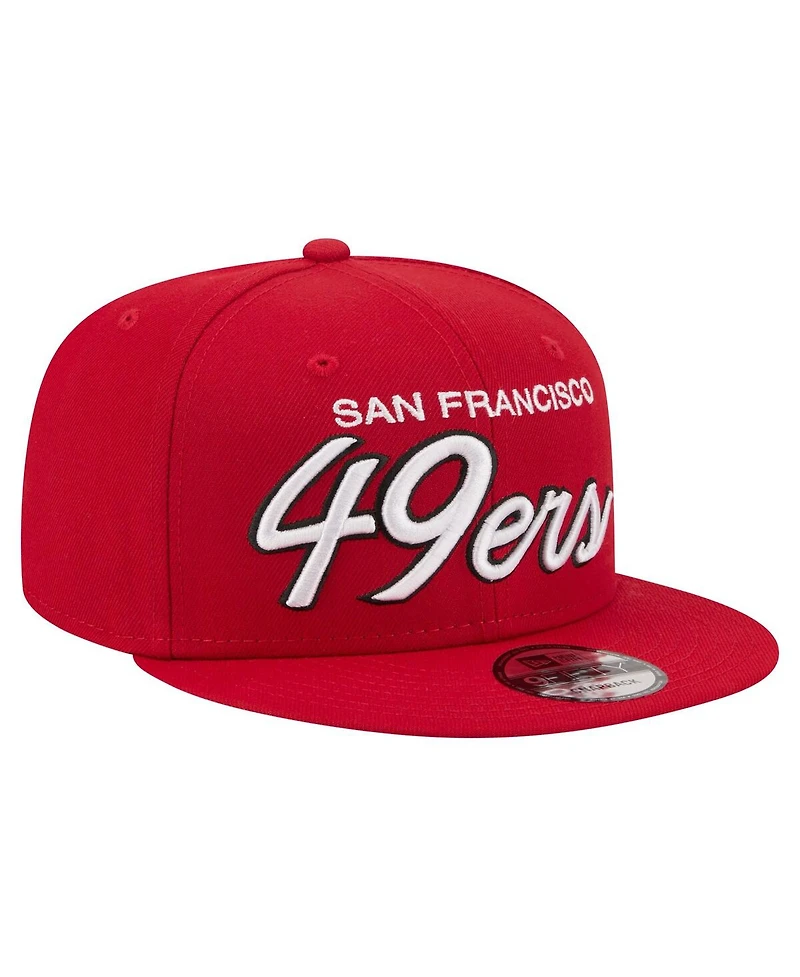 New Era Men's Scarlet San Francisco 49ers Core Team Script 9FIFTY Snapback Hat