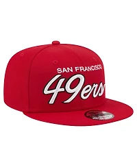 New Era Men's Scarlet San Francisco 49ers Core Team Script 9FIFTY Snapback Hat