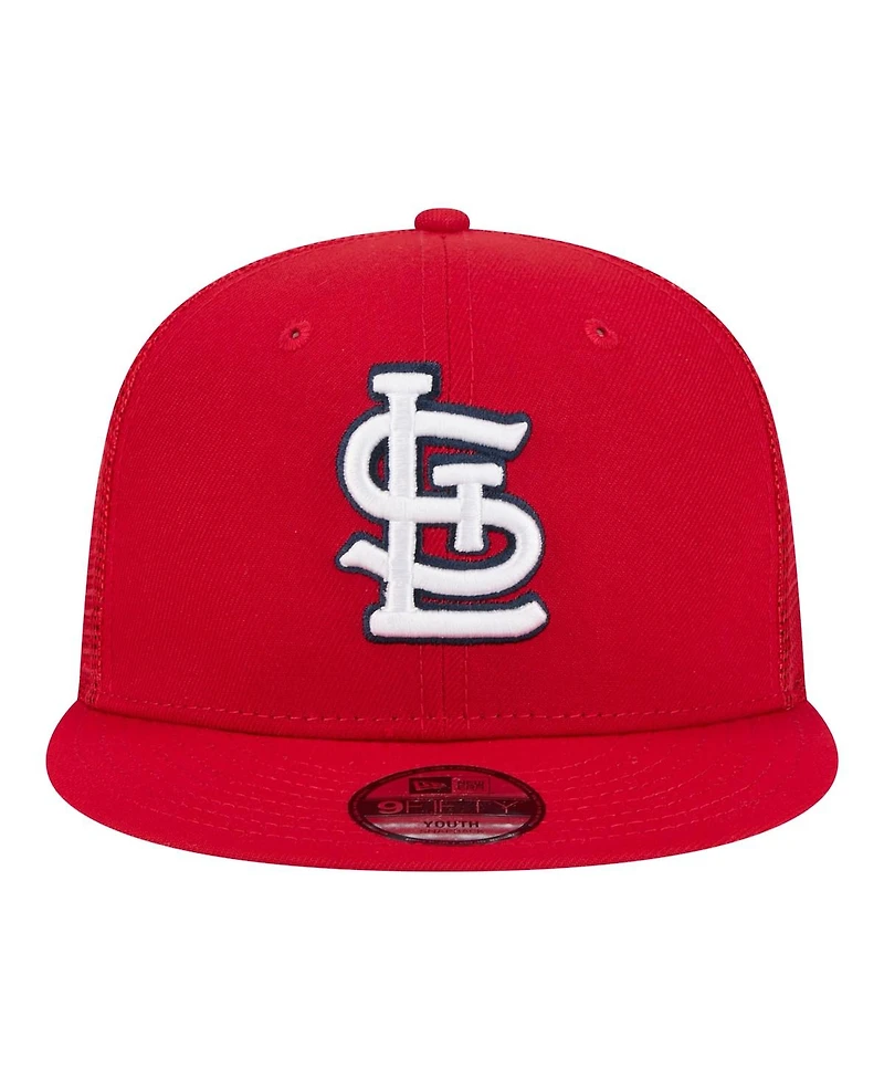 New Era Big Boys and Girls Red St. Louis Cardinals 9FIFTY Trucker Snapback Hat
