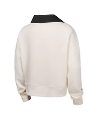 Outerstuff Big Girls White San Francisco Giants Ballpark Hit Collared V-Neck Pullover Sweatshirt