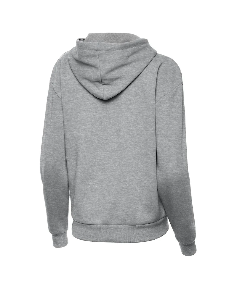 Antigua Women's Heather Gray Detroit Lions Victory Pullover Hoodie