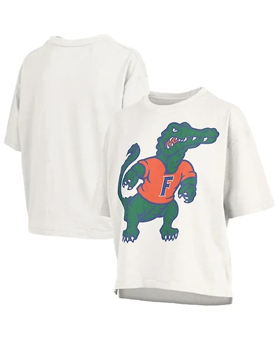 Pressbox Women's White Florida Gators Big Canvas Puff Castillo Motley Slub T-Shirt