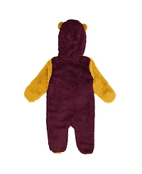 Outerstuff Baby Boys and Girls Burgundy Washington Commanders Stay Napping Fleece Bunting Full-Zip Sleeper