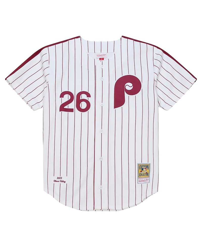 Mitchell & Ness Men's  Chase Utley White Philadelphia Phillies 2003 Cooperstown Collection Authentic Jersey