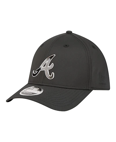 New Era Men's Black Atlanta Braves Metallic 39THIRTY M-Crown Flex Hat