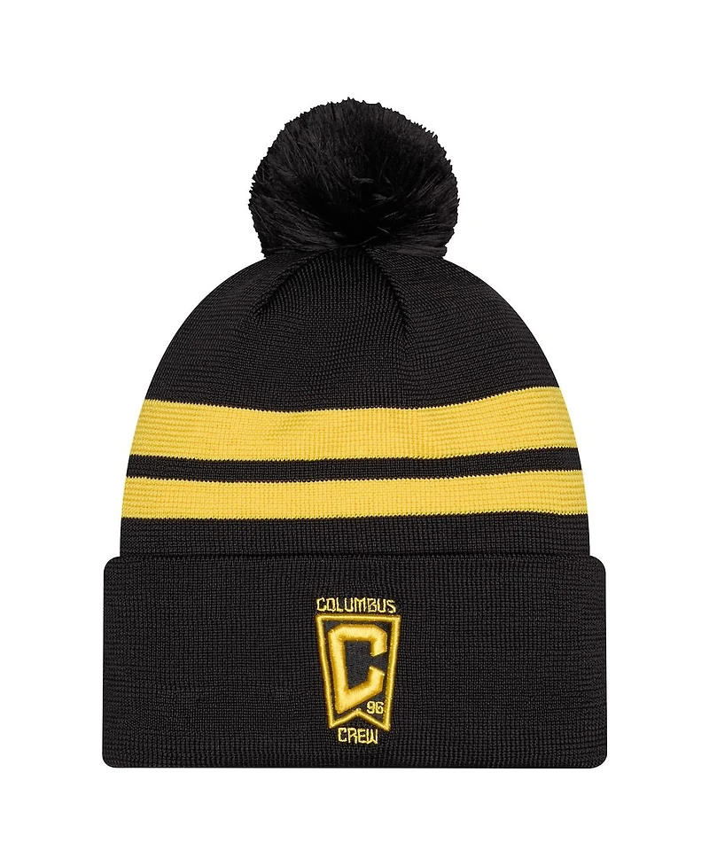 New Era Men's Black Columbus Crew 2026 Jersey Hook Cuffed Knit Hat with Pom