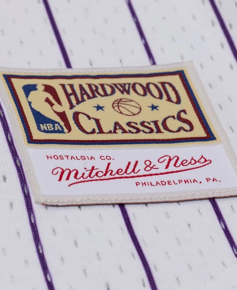 Mitchell & Ness Men's White Los Angeles Lakers Head Coach Pinstripe Mesh Full-Button Baseball Jersey