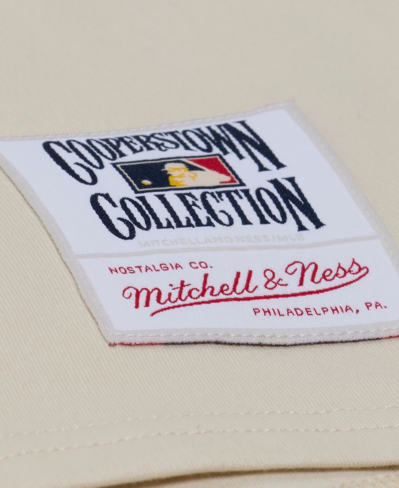 Mitchell & Ness Women's Cream Milwaukee Brewers Cooperstown Yacht Rock Boxy Cropped T-Shirt